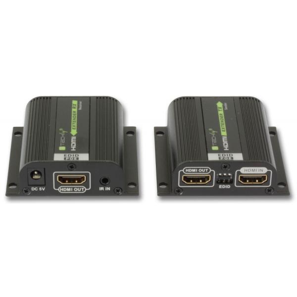 TECHLY EXTENDER HDMI FULL HD 3D POE FINO A 40 METRI EDID IR CAVI CAT 6 6A 7