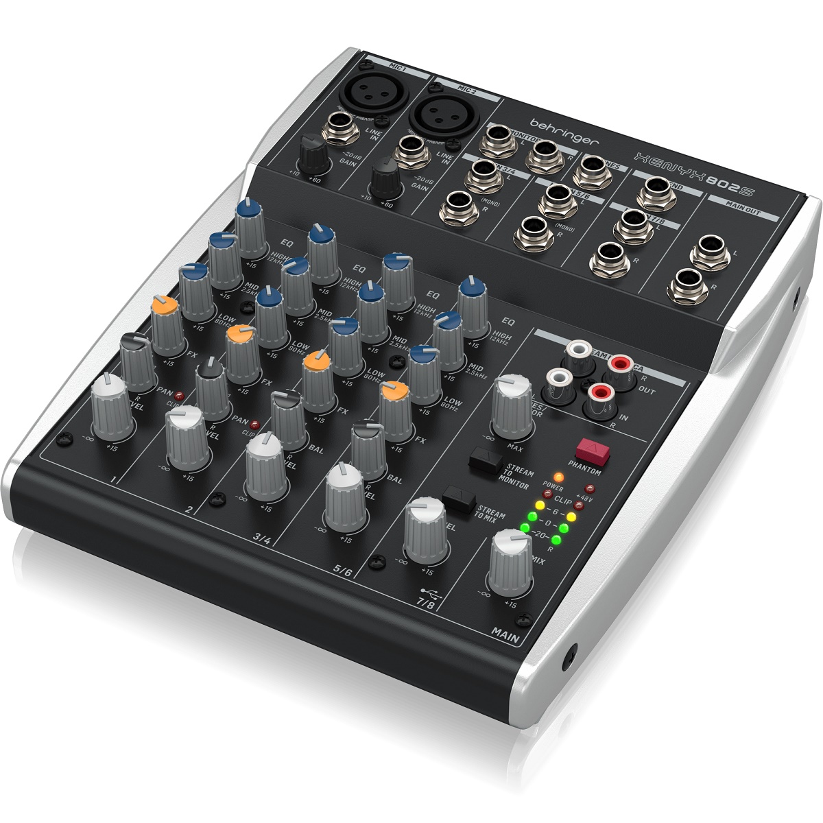 BEHRINGER XENYX 802S MIXER 8 INGRESSI CON INTERFACCIA STREAMING USB