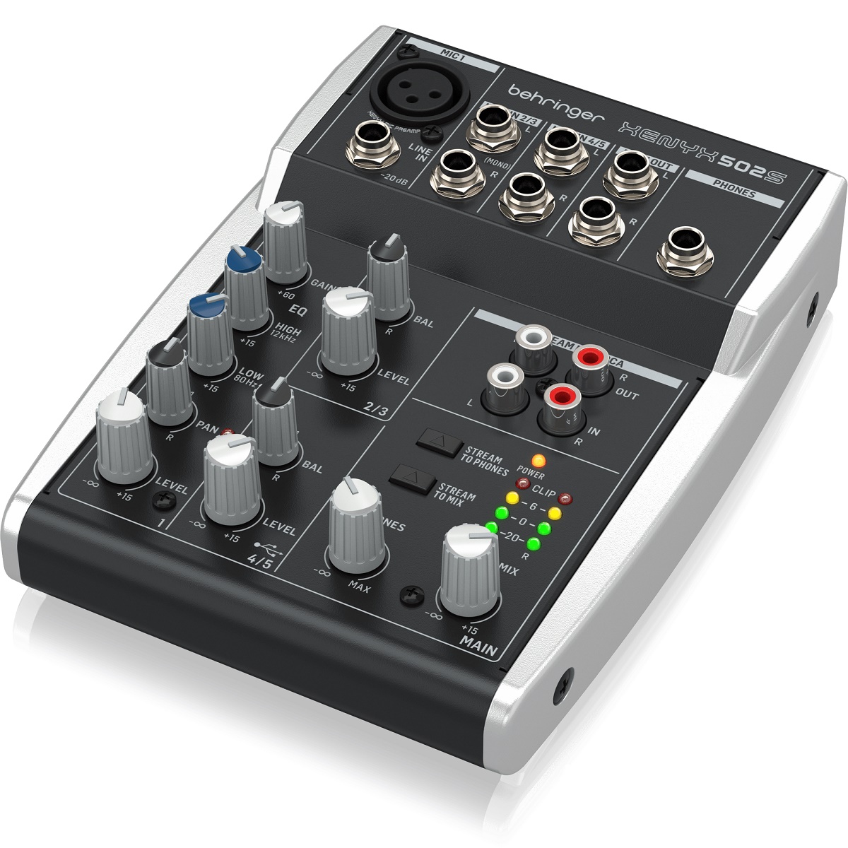 BEHRINGER XENYX 502S MIXER 5 INGRESSI CON INTERFACCIA STREAMING USB