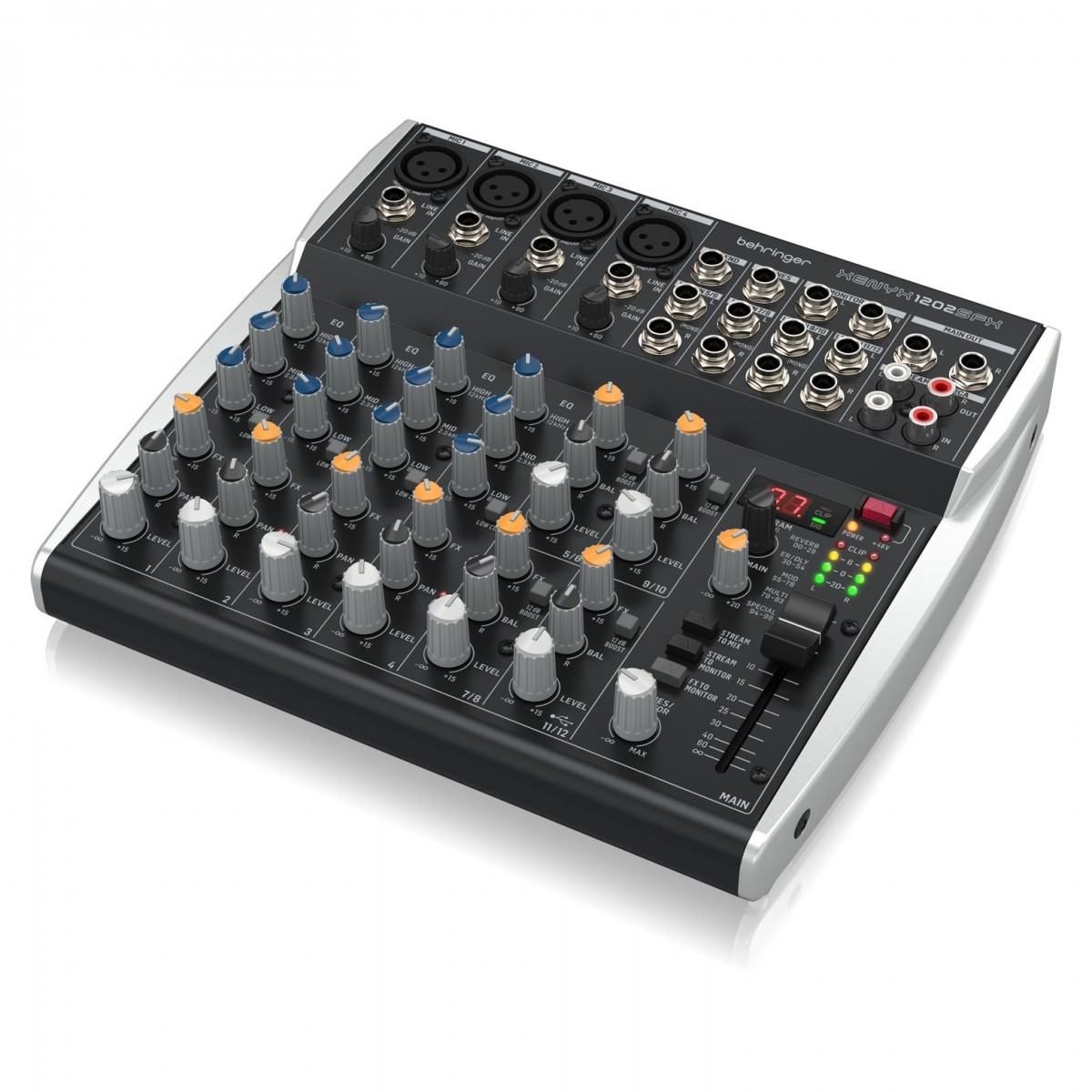 BEHRINGER XENYX 1202SFX MIXER 12 INPUT EFFETTI KLARK TEKNIK INTERFACCIA USB