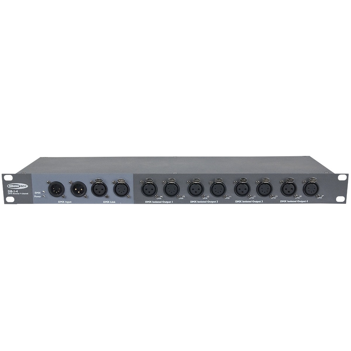SHOWTEC DB-1-4 SPLITTER E BOOSTER DMX 4 CANALI XLR 3-5 POLI 1 UNITA' RACK