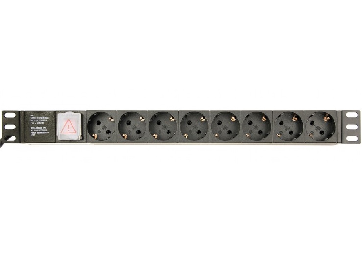 ENERGENIE EG-PDU-014 MULTIPRESA DA 1U RACK 8 PRESE SCHUKO PULSANTE LUMINOSO CON COVER E CAVO 3 MT