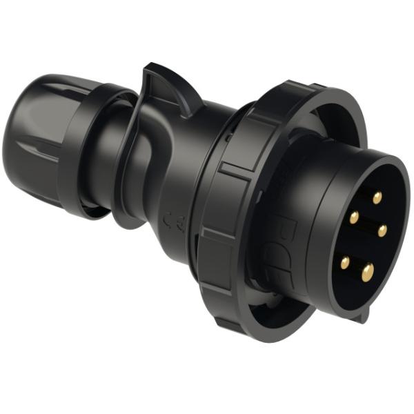 PCE -0252-6X SPINA CEE 32A 5P (3P+N+T) 400V IP67 5 POLI MASCHIO SHARK BLACK