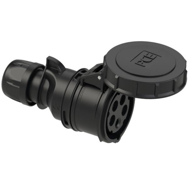 PCE -2252-6X PRESA CEE 32A 5P (3P+N+T) 415V IP67 5 POLI FEMMINA NERA SHARK BLACK