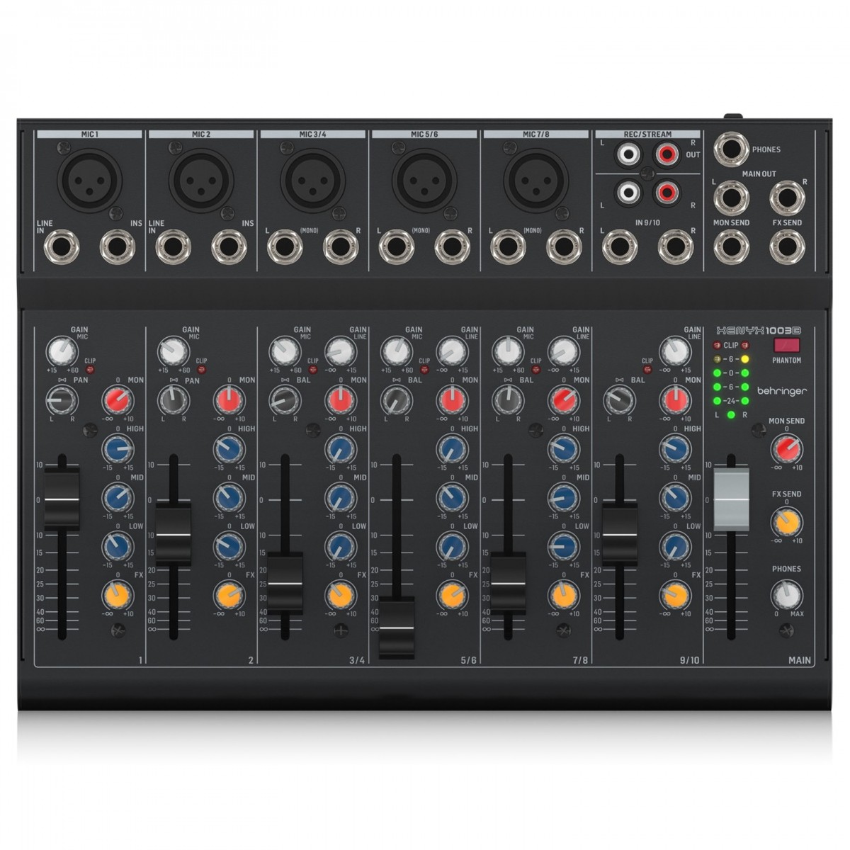 BEHRINGER XENYX 1003B MIXER 10 CANALI PHANTOM POWER +48V ANCHE A BATTERIE
