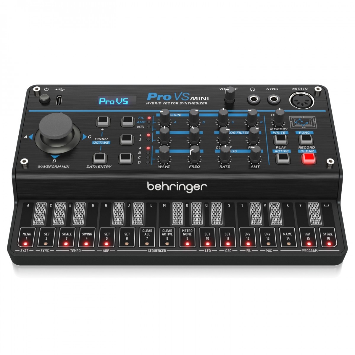BEHRINGER PRO VS MINI SINTETIZZATORE IBRIDO POLIFONICO 4 VOCI 27 TASTI DINAMICI