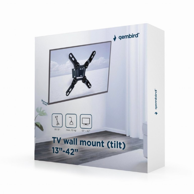 GEMBIRD WM-42T-01 SUPPORTO A MURO REGOLABILE IN INCLINAZIONE PER TV DA 13" A 42"