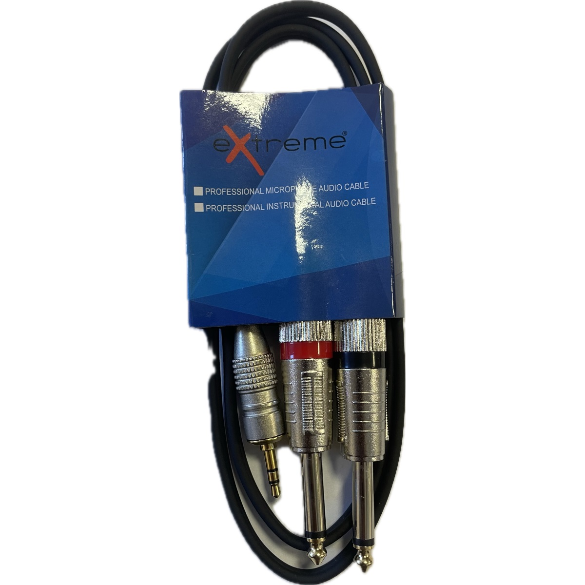 EXTREME 1MJS2J1 MINI JACK STEREO 1-8" 3 5mm - 2 JACK 6 3mm CAVO AUDIO DI SEGNALE SCHERMATO