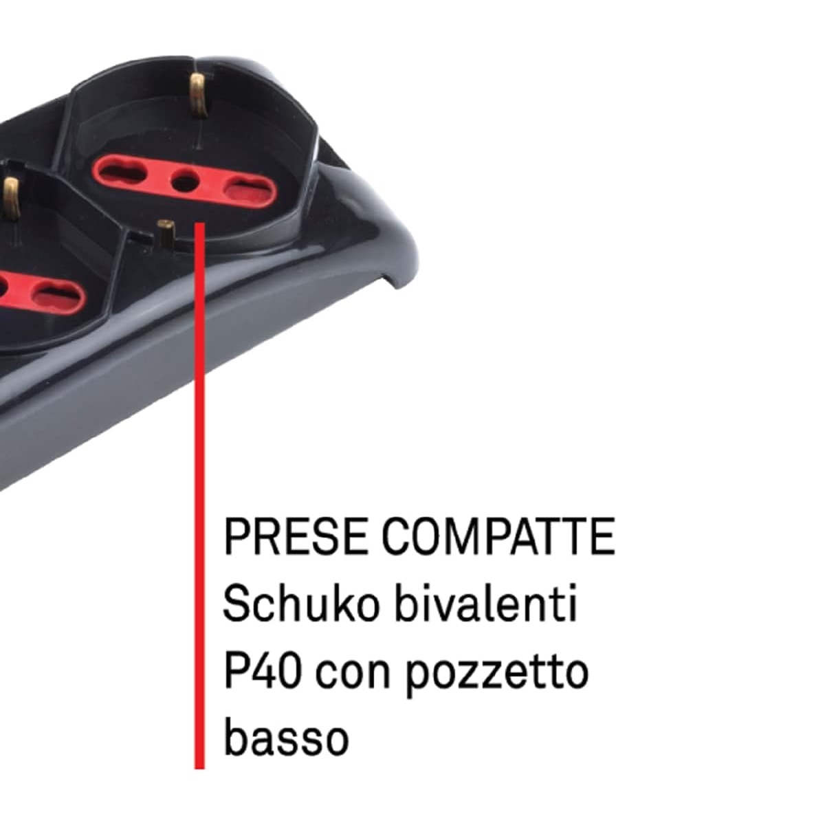 ROSI EMILIA RS94073 MULTIPRESA 4 USCITE SCHUKO+10A+16A INTERRUTTORE LUMINOSO CAVO 1 5MT