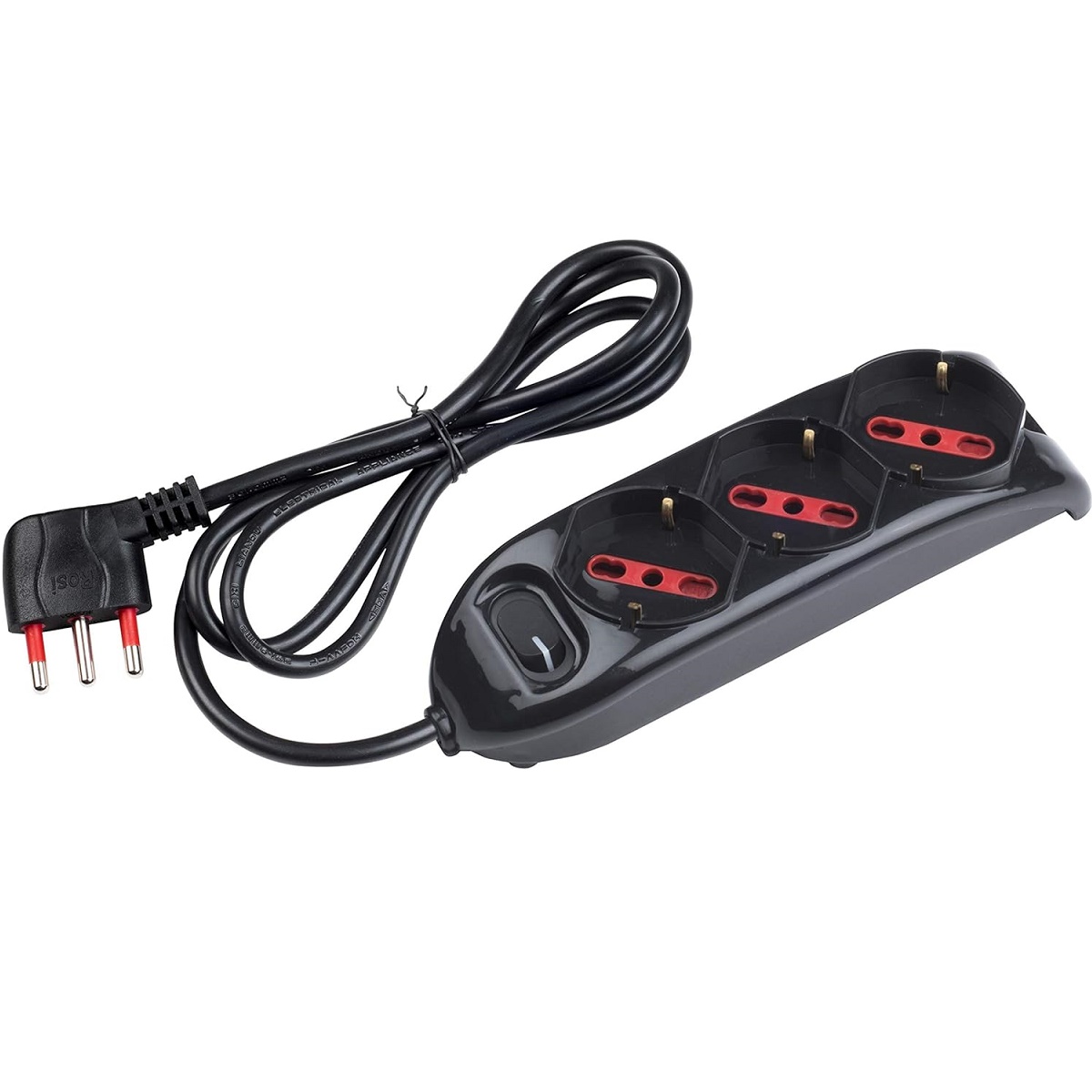 ROSI EMILIA RS94002 MULTIPRESA 3 USCITE SCHUKO+10A+16A INTERRUTTORE LUMINOSO CAVO 1 5MT