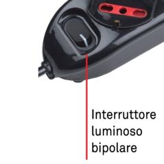 ROSI EMILIA RS94002 MULTIPRESA 3 USCITE SCHUKO+10A+16A INTERRUTTORE LUMINOSO CAVO 1 5MT