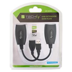 TECHLY IUSB-EXTENDTY5 COPPIA DI EXTENDER USB FINO A 50 METRI SU CAVO CAT 5E - 6