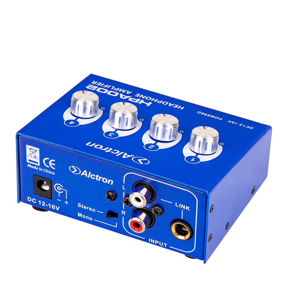 ALCTRON HPA002 PREAMPLIFICATORE CUFFIE 4 CANALI AMPLIFICATORE CUFFIA 4 INGRESSI + ALIMENTATORE
