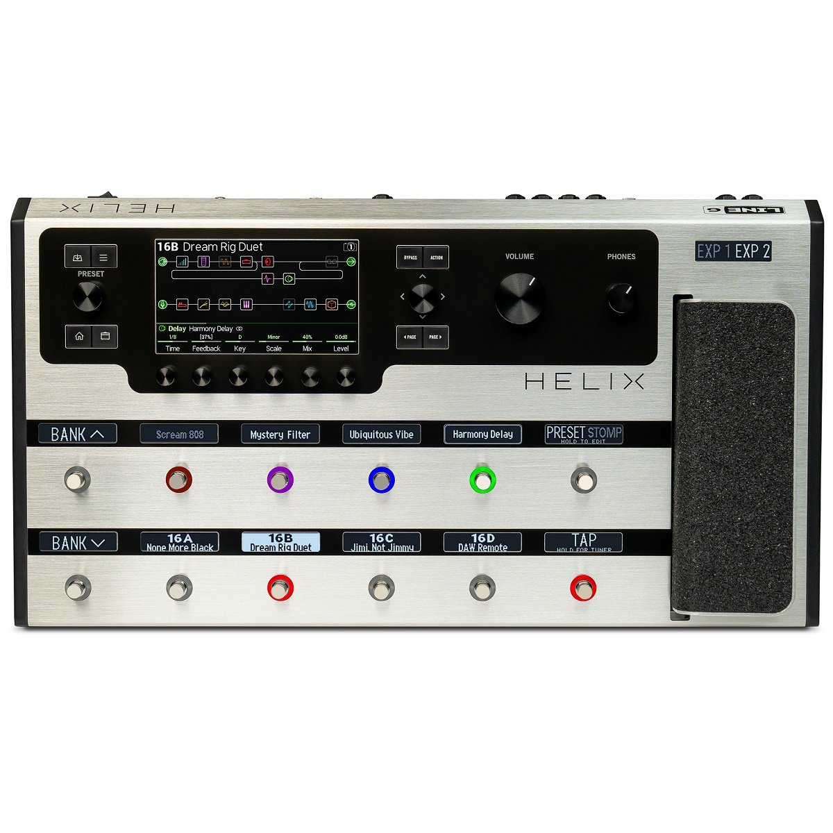 LINE 6 LINE6 HELIX PLATINUM LIMITED EDITION PEDALIERA MULTIEFFETTO PER CHITARRA PEDALE DI ESPRESSIONE 12 SWITCH