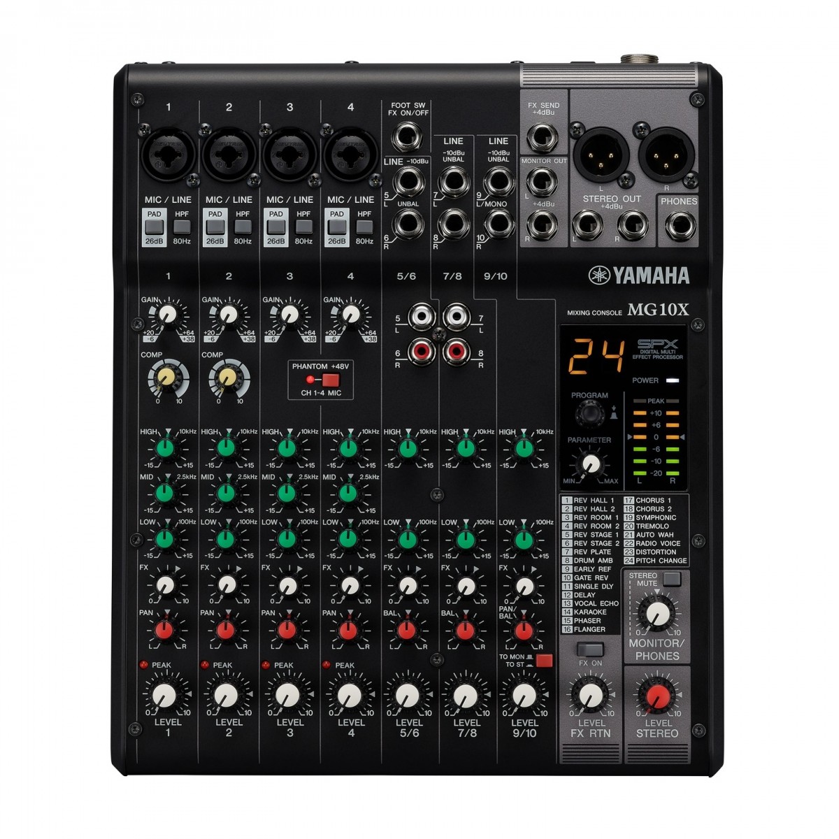 YAMAHA MG10X CV MIXER 10 CANALI CON EFFETTI ALIMENTAZIONE PHANTOM