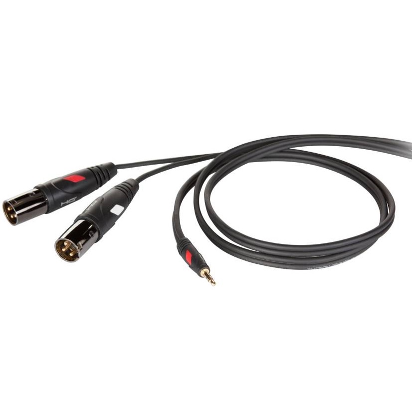 DIE HARD DHG595LU18 CAVO AUDIO STEREO PROFESSIONALE MINI JACK 3,5MM - DOPPIO XLR M 1 8 METRI