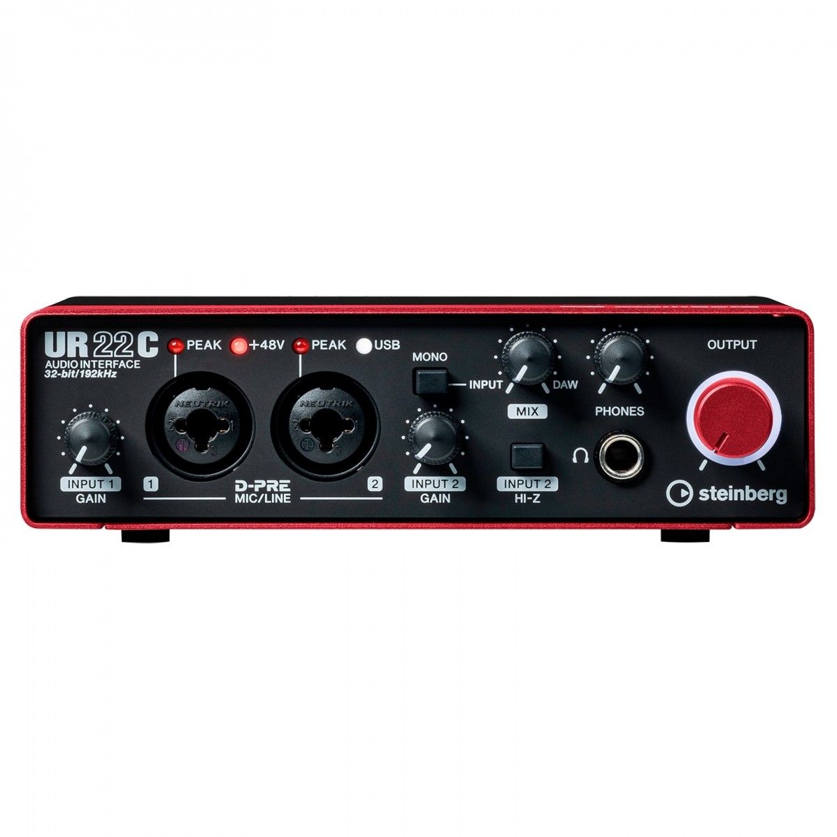 STEINBERG UR22C RED INTERFACCIA AUDIO USB 3 0 MIDI 2 CANALI CON D-PRE 24BIT 192Khz COLORE ROSSO