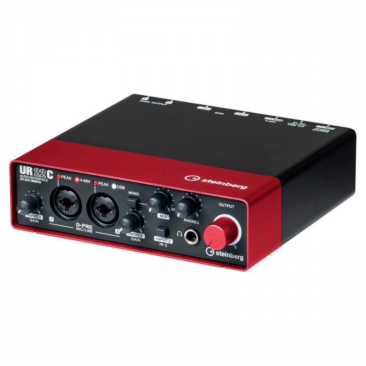 STEINBERG UR22C RED INTERFACCIA AUDIO USB 3 0 MIDI 2 CANALI CON D-PRE 24BIT 192Khz COLORE ROSSO