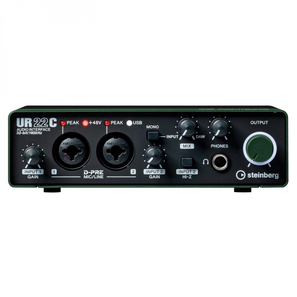 STEINBERG UR22C GREEN INTERFACCIA AUDIO USB 3 0 MIDI 2 CANALI CON D-PRE 24BIT 192Khz COLORE VERDE