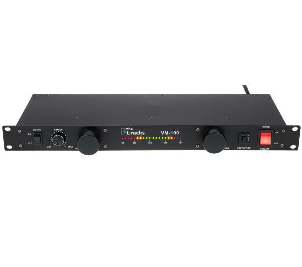 THE T RACKS VM-100 VOLTAGE METER DISTRIBUTORE DI CORRENTE 8 USCITE VDE CON 2 LAMPADE ESTRAIBILI DIMMERABILI