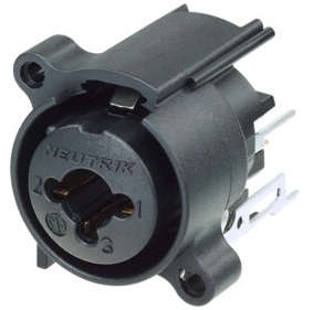 NEUTRIK NCJ6FA-V-0 PRESA COMBO XLR E JACK STEREO A PANNELLO CONTATTI DRITTI NERO