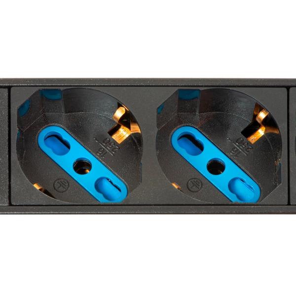 LINK MULTIPRESA ALIMENTAZIONE RACK 19" 6 PRESE UNIVERSALI TRIPOLARI-SCHUKO MAGNETOTERMICA