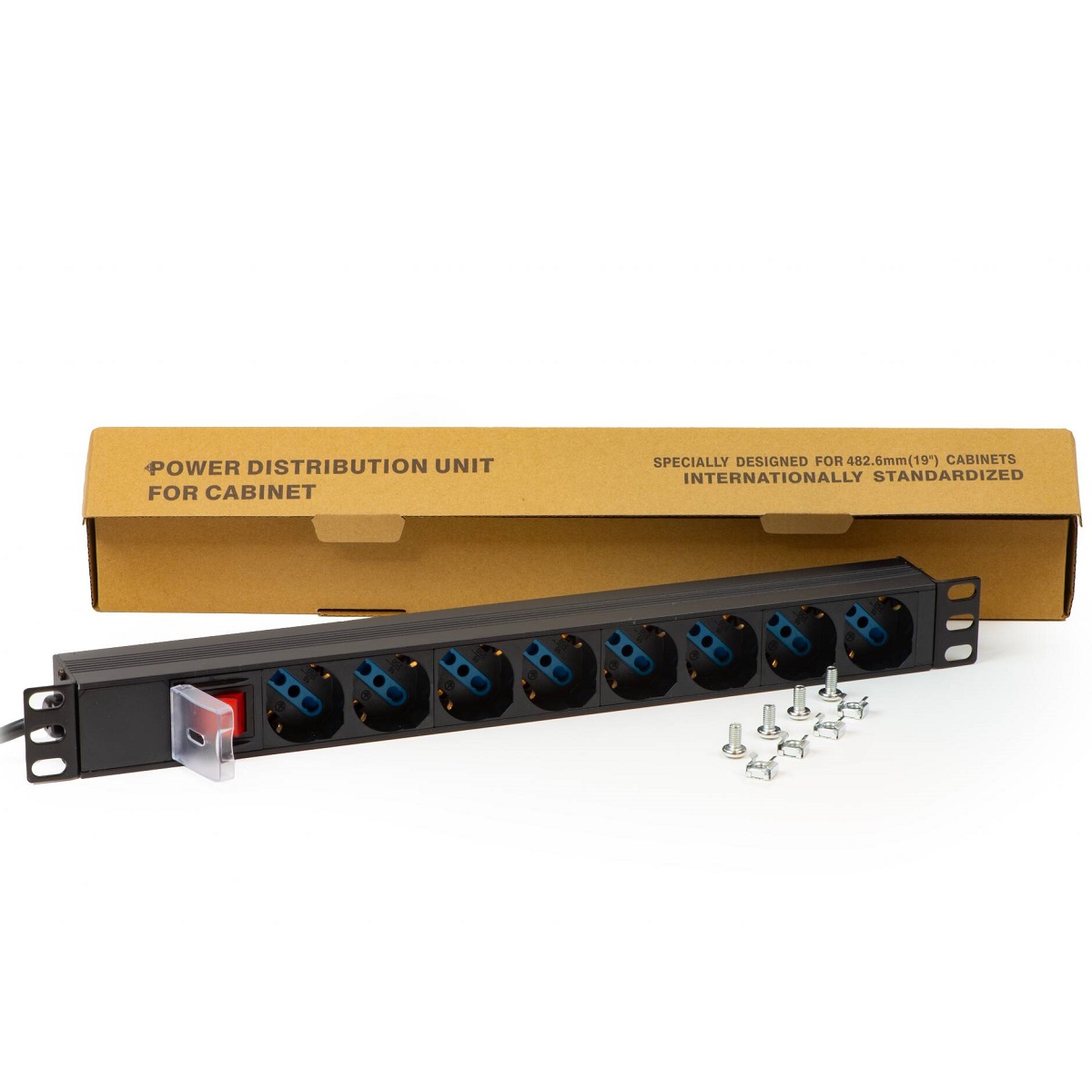 LINK MULTIPRESA ALIMENTAZIONE RACK 19" 8 PRESE UNIVERSALI UNEL TRIPOLARI-SCHUKO CON INTERRUTTORE