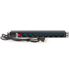 LINK MULTIPRESA ALIMENTAZIONE RACK 19" 8 PRESE UNIVERSALI UNEL TRIPOLARI-SCHUKO CON INTERRUTTORE
