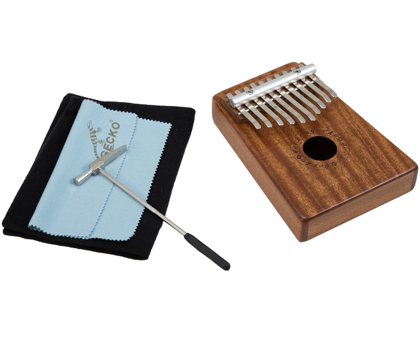 DIMAVERY KL-2 KALIMBA 10 TONI IN LEGNO CON CUSTODIA PANNO IN MICROFIBRA E MARTELLO