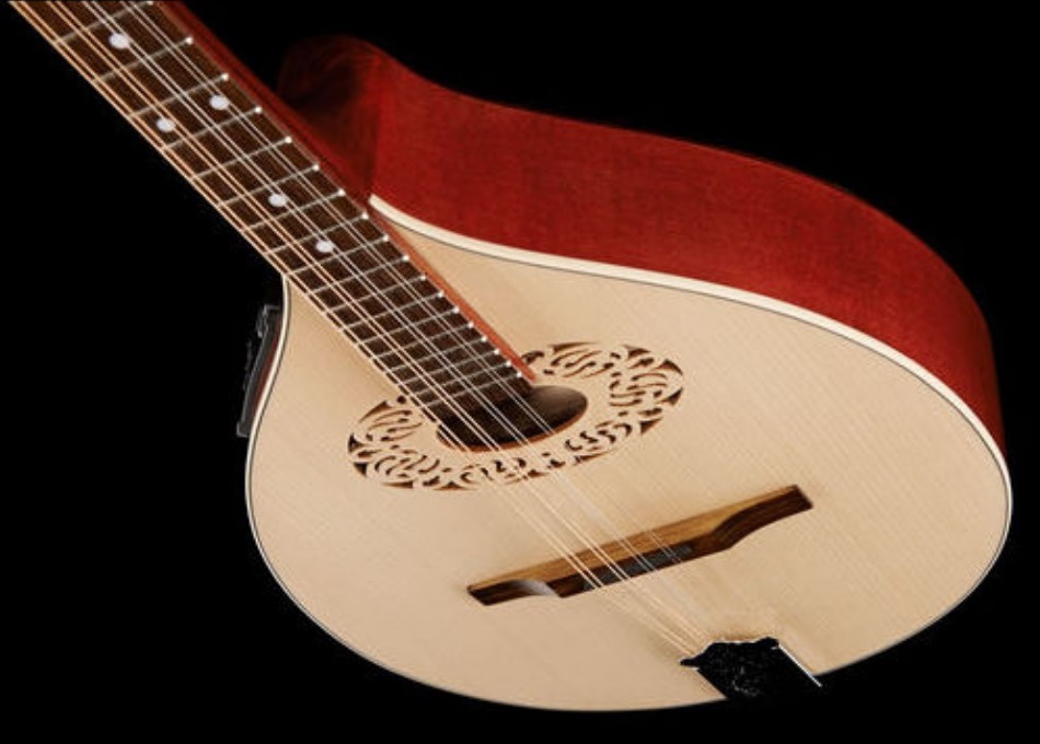 HORA OCTAVE MANDOLIN BOUZOUKI SCALA CORTA MADE IN EUROPE MANDOLINO OTTAVA BASSA IN MASSELLO FISHMAN PRESYS 101 TOP ABETE E ACERO
