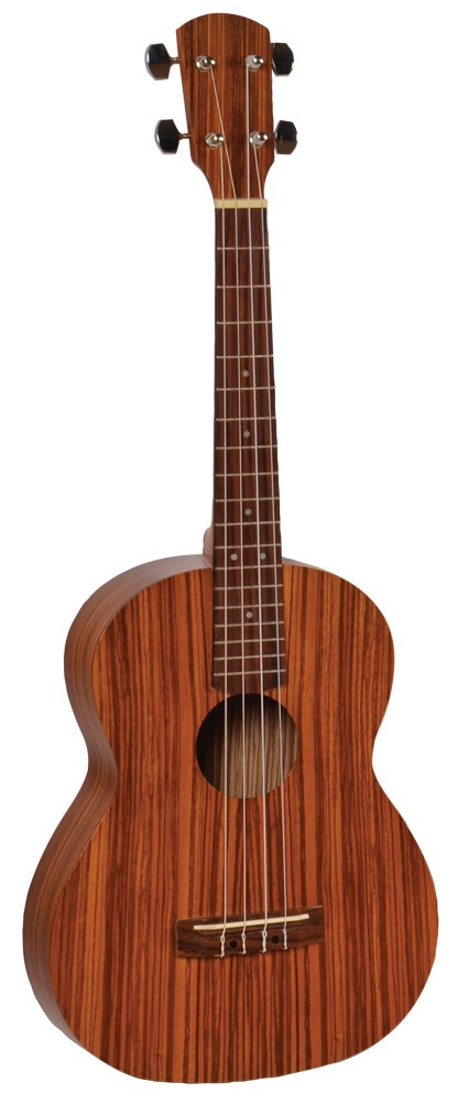 HORA UKULELE BARITONO TOP CORPO ZEBRANO MADE IN EUROPE TAVOLA FONDO FASCE ZEBRAWOOD TASTIERA IN PALISSANDRO
