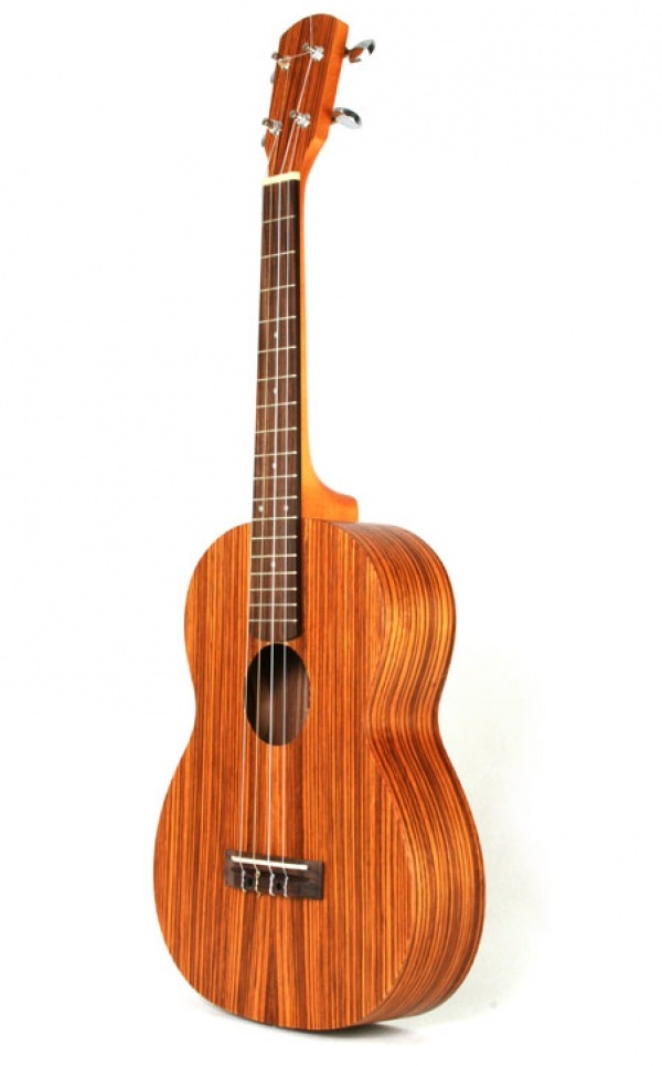 HORA UKULELE BARITONO TOP CORPO ZEBRANO MADE IN EUROPE TAVOLA FONDO FASCE ZEBRAWOOD TASTIERA IN PALISSANDRO