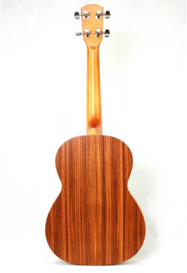HORA UKULELE BARITONO TOP CORPO ZEBRANO MADE IN EUROPE TAVOLA FONDO FASCE ZEBRAWOOD TASTIERA IN PALISSANDRO