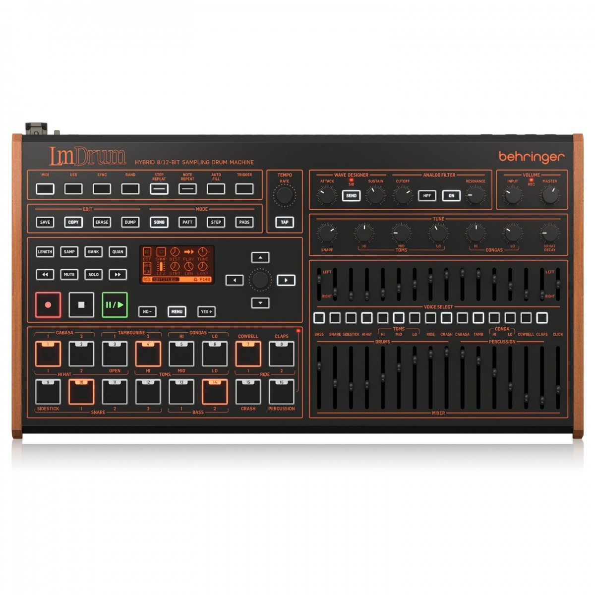 BEHRINGER LM DRUM 109 SUONI DRUM MACHINE REGISTRATORE SEQUENCER 64 STEP WAVE DESIGNER