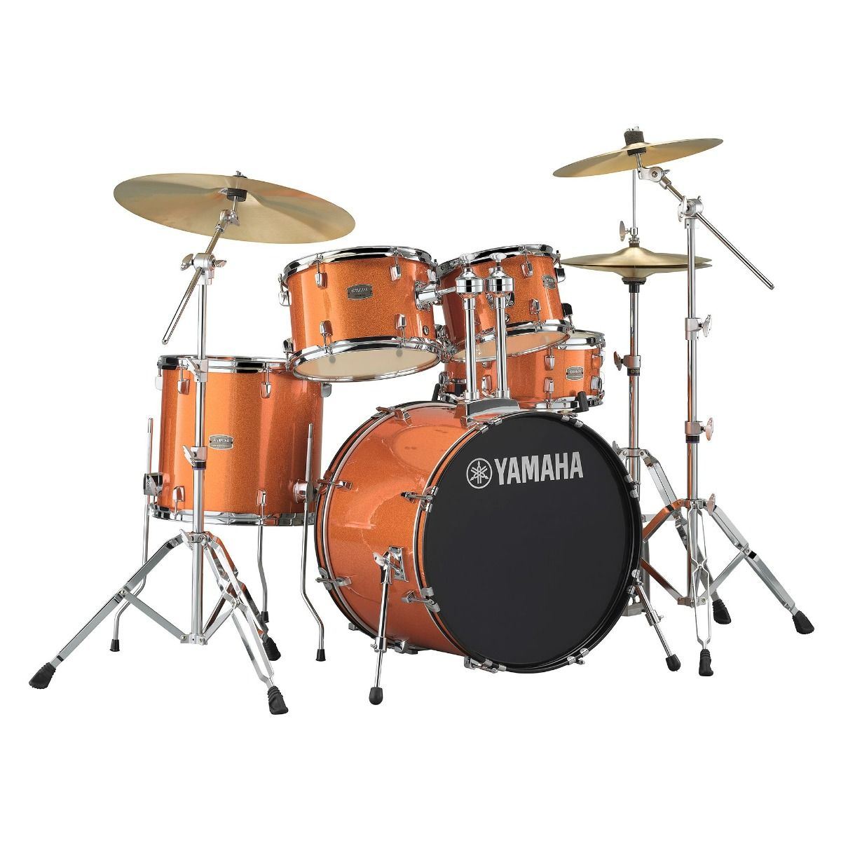 YAMAHA RYDEEN STANDARD ORANGE GLITTER BATTERIA ACUSTICA CASSA 22" CON HARDWARE + PIATTI