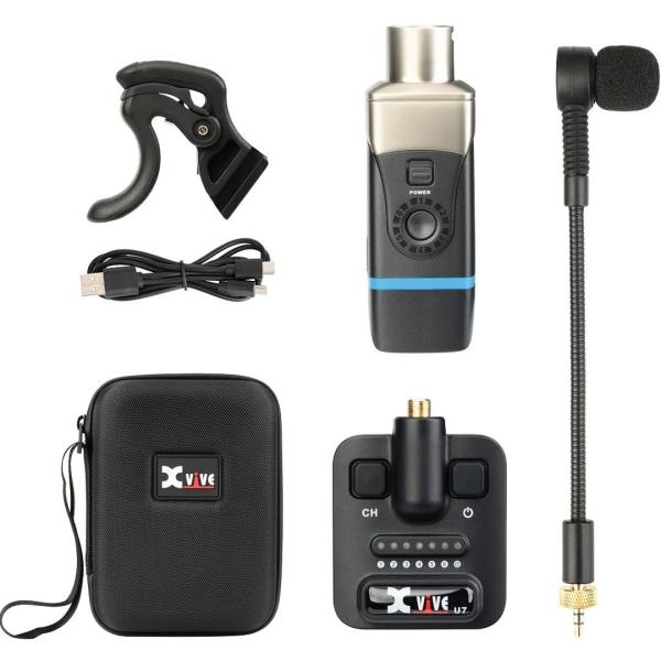 XVIVE U7 SISTEMA MICROFONICO WIRELESS DIGITALE RICARICABILE USB PER SASSOFONO E TROMBA