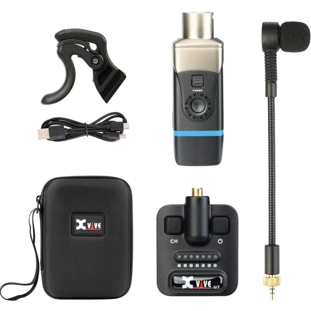 XVIVE U7 SISTEMA MICROFONICO WIRELESS DIGITALE RICARICABILE USB PER SASSOFONO E TROMBA