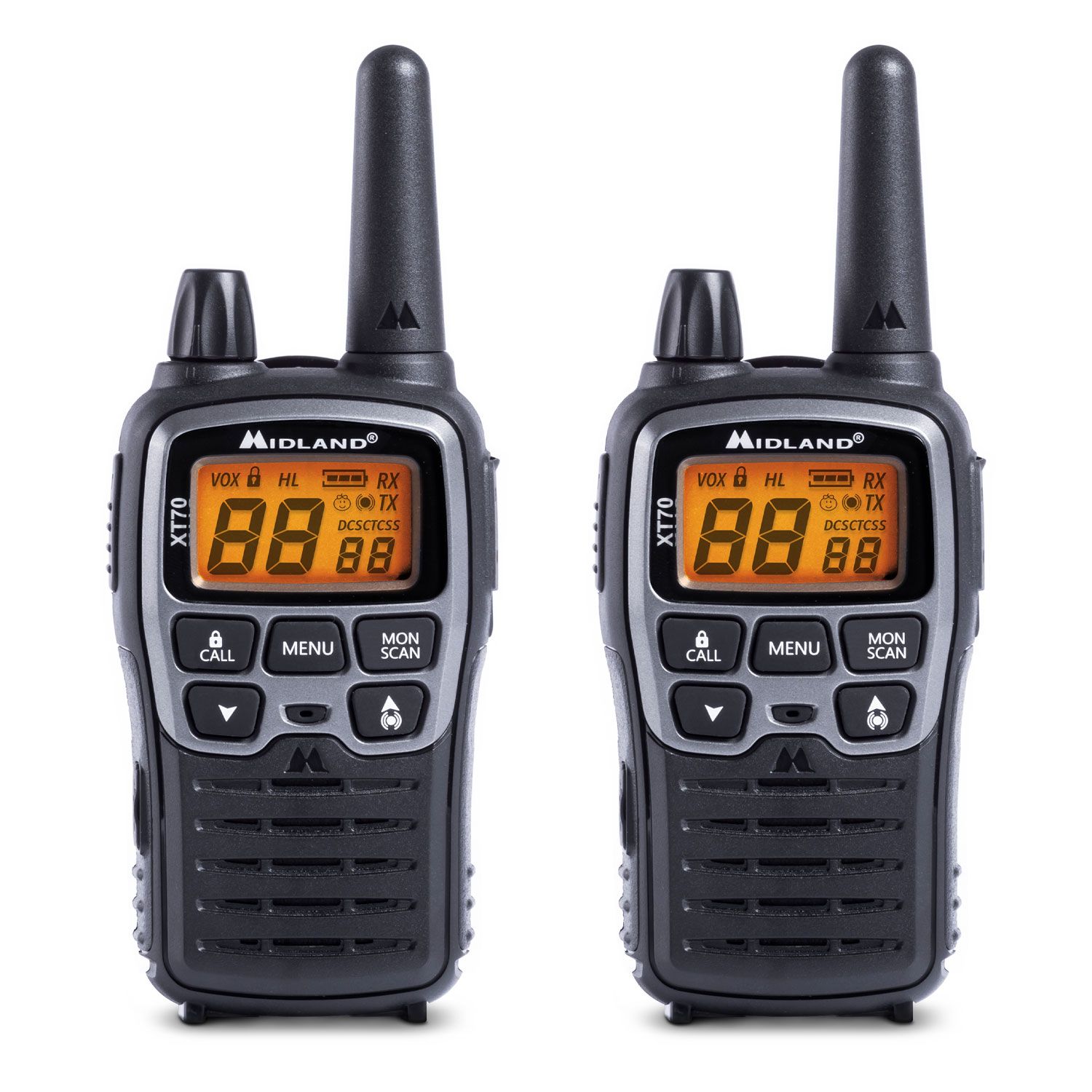 MIDLAND XT70 DOPPIO WALKIE TALKIE RICARICABILE USB CON CARICABATTERIE E AURICOLARI