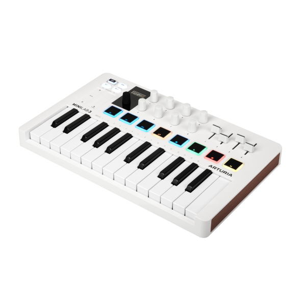 ARTURIA MiniLab 3 White - TASTIERA CONTROLLER USB 25 TASTI MINI, 8 PAD RGB, 8 ENCODER ROTATIVI