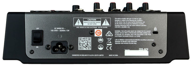 ALLEN   HEATH ALLEN & HEATH ZED6FX MIXER ANALOGICO 6 CANALI 6 INPUT CON EFFETTI ZED-6-FX