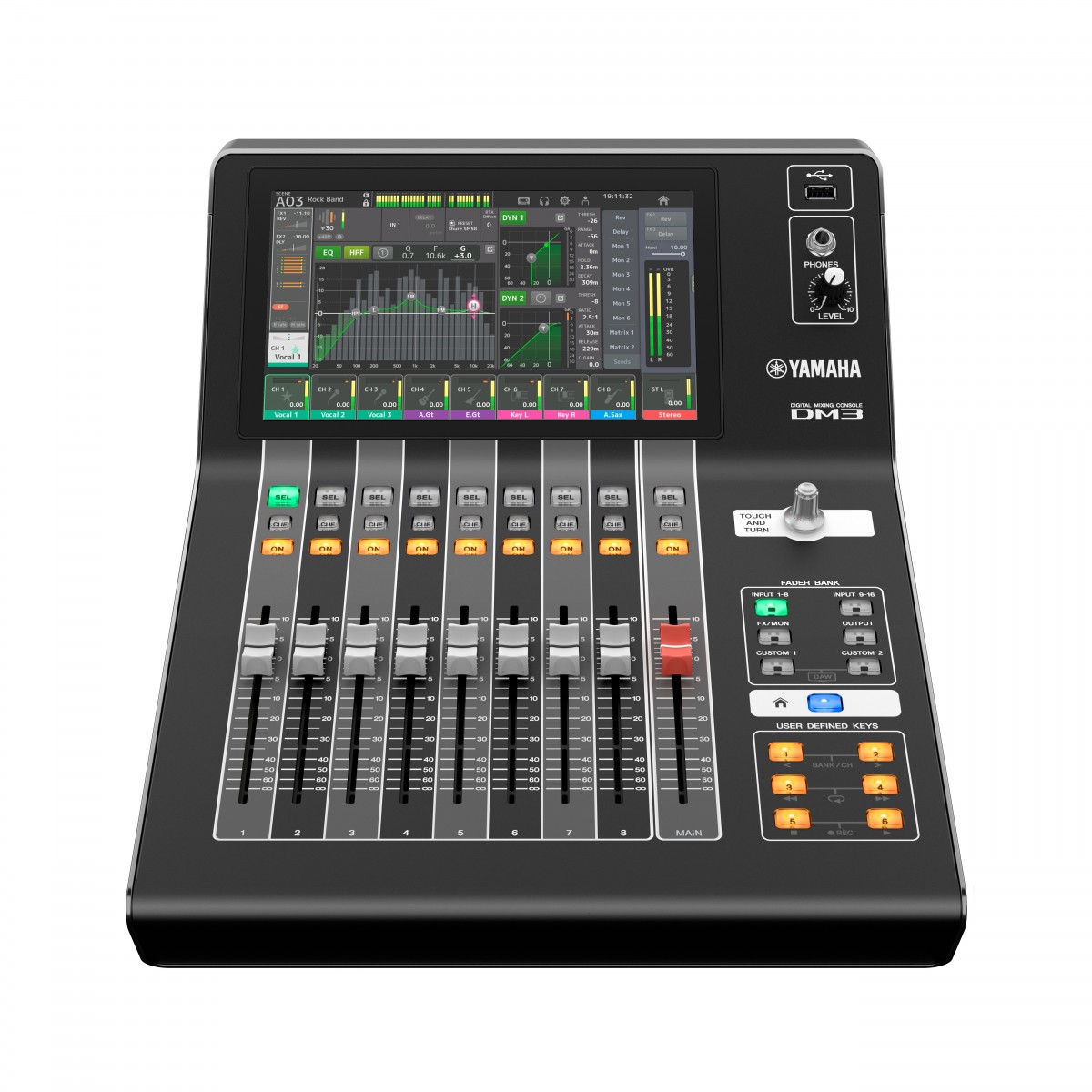 YAMAHA DM3 DANTE MIXER DIGITALE 16 CANALI CON 9 FADER MOTORIZZATI CON CONNESSIONE DANTE