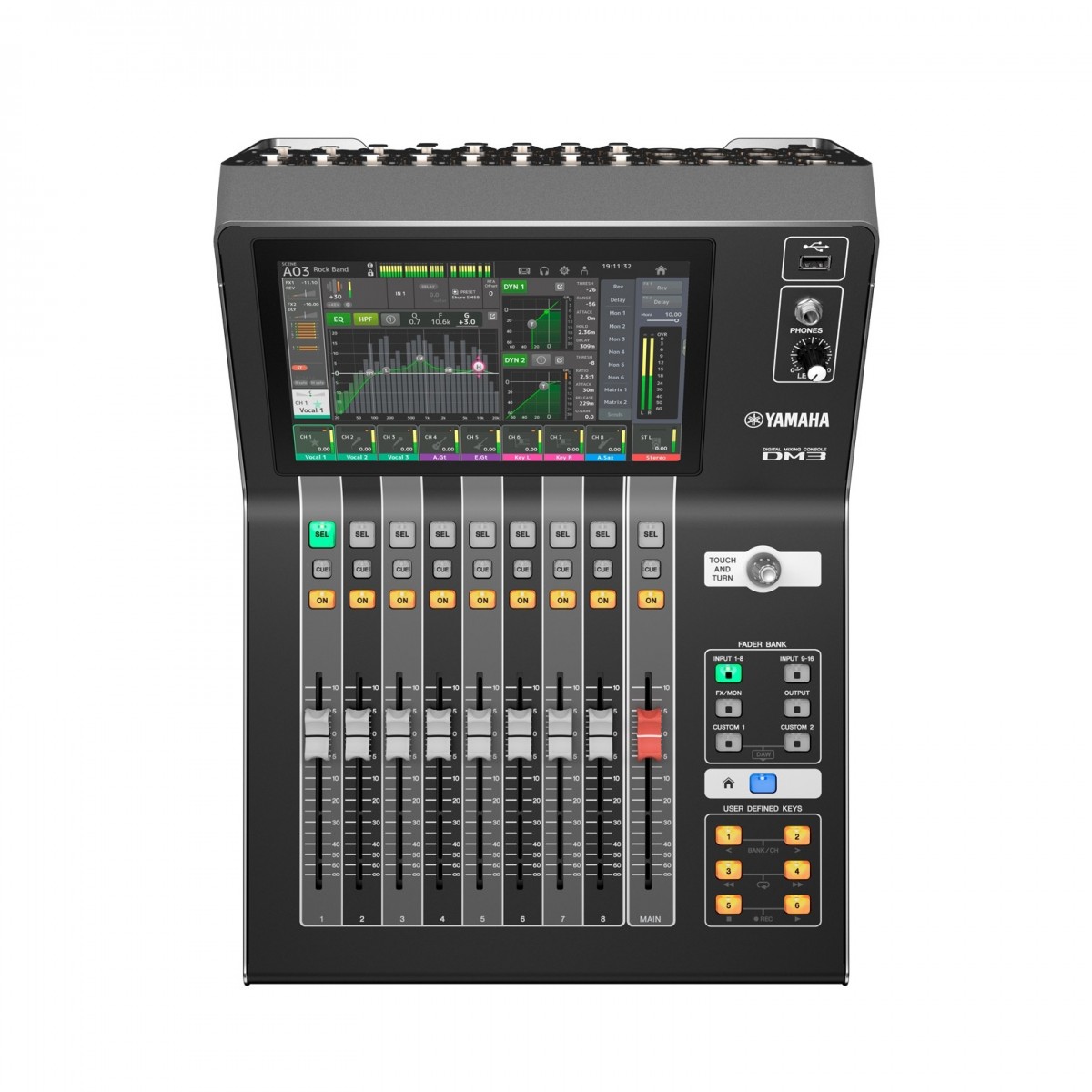YAMAHA DM3 DANTE MIXER DIGITALE 16 CANALI CON 9 FADER MOTORIZZATI CON CONNESSIONE DANTE