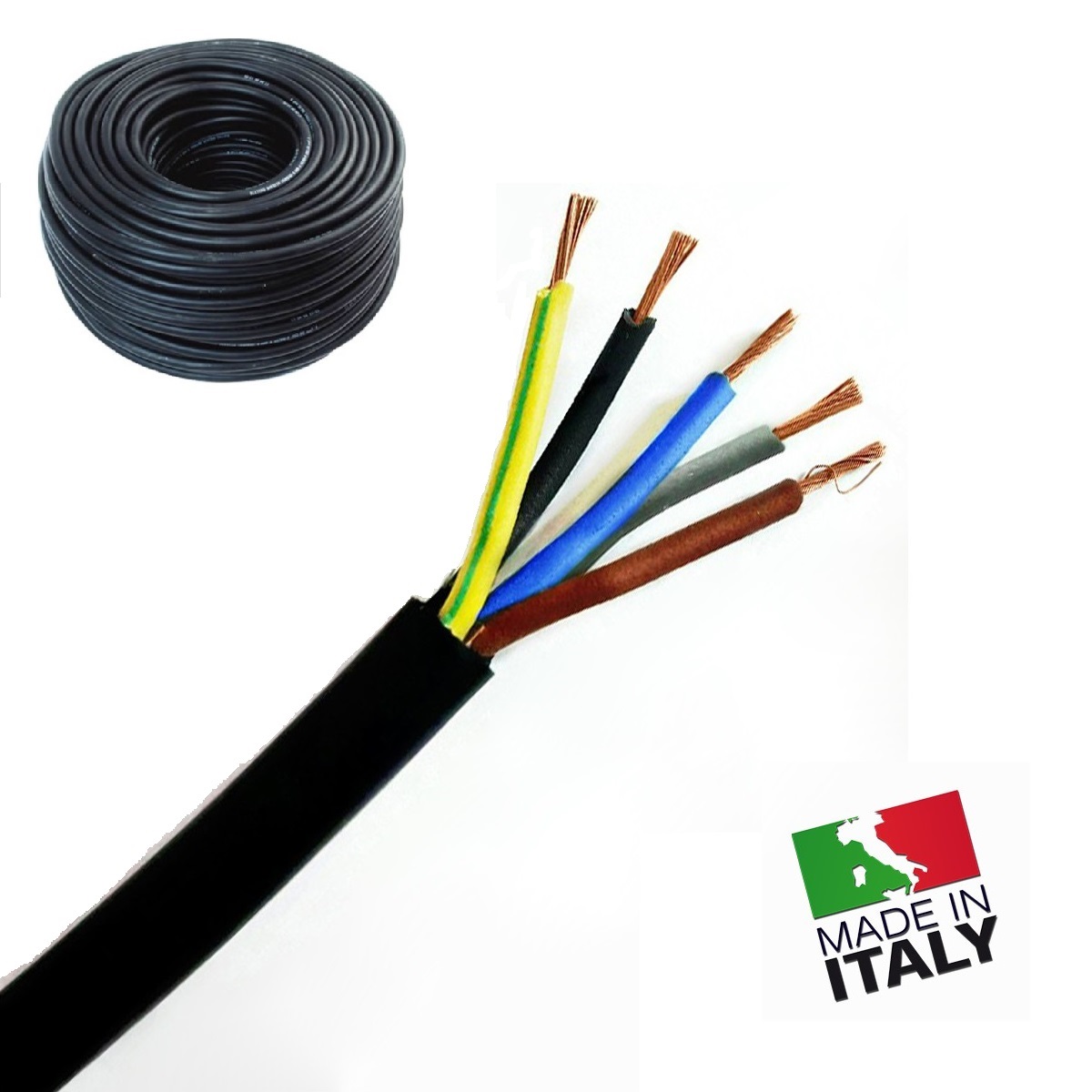 EXTREME CAVO ALIMENTAZIONE H07RN-F 5G25 MM2 ISOLAMENTO NEOPRENE CON 5 CONDUTTORI SEZIONE 25MMQ ( AL METRO )