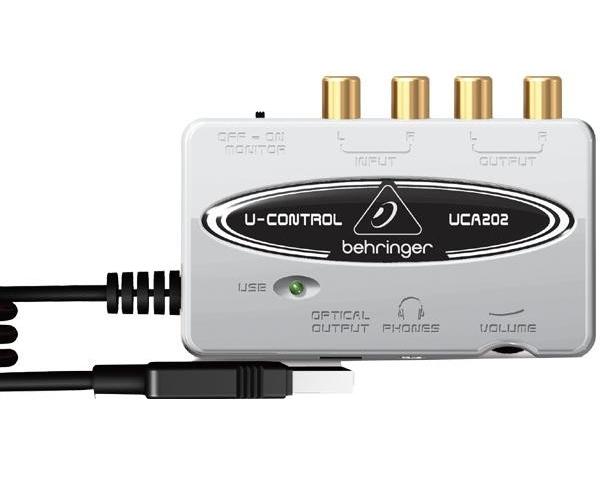 BEHRINGER UCA202 U-CONTROL INTERFACCIA AUDIO USB SILVER 48KHZ PC MAC + USCITA OTTICA S-PDIF + SOFTWARE EX-DEMO