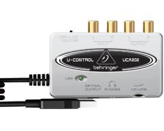 BEHRINGER UCA202 U-CONTROL INTERFACCIA AUDIO USB SILVER 48KHZ PC MAC + USCITA OTTICA S-PDIF + SOFTWARE EX-DEMO