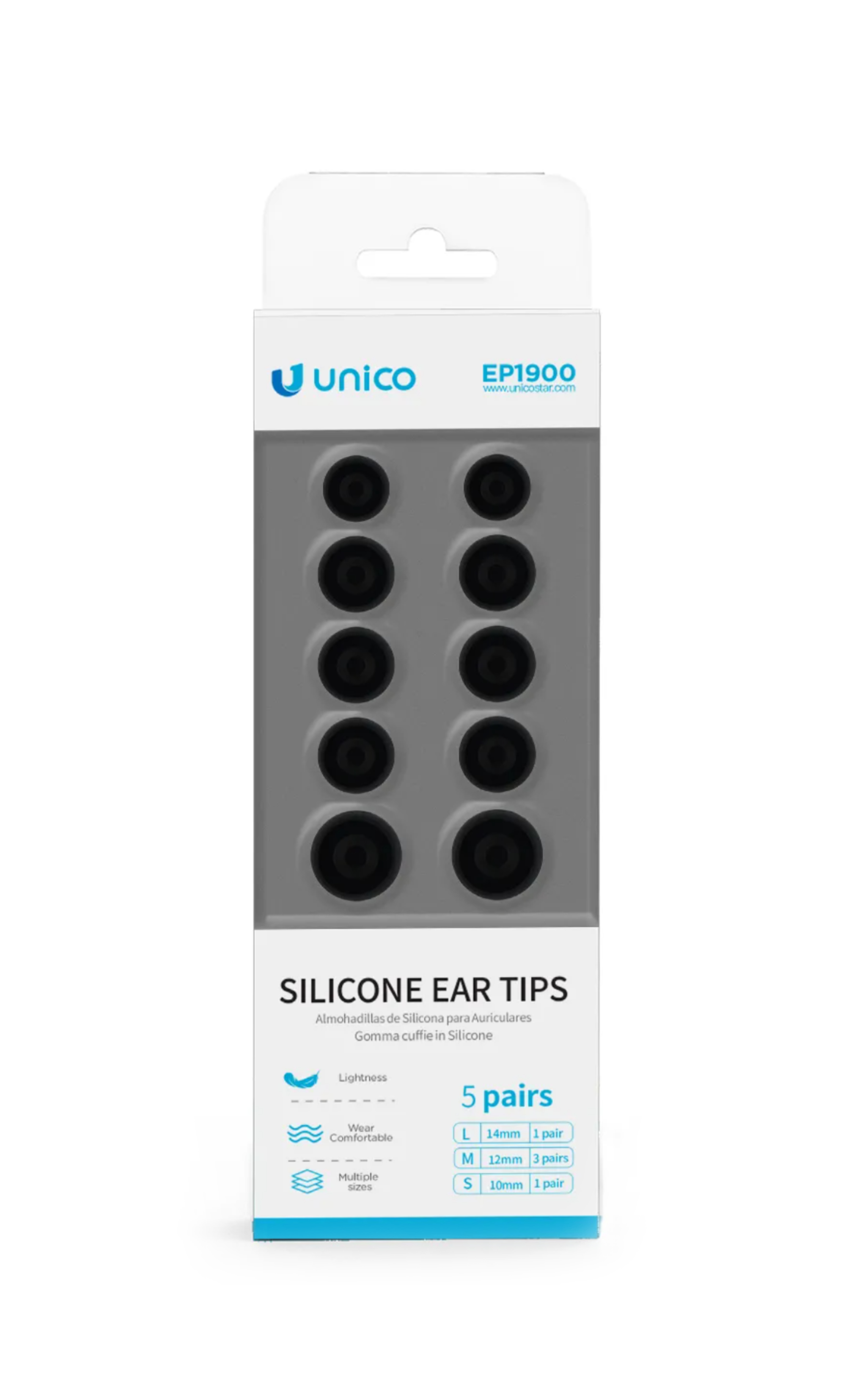 UNICO Set di 5 paia auricolari in silicone