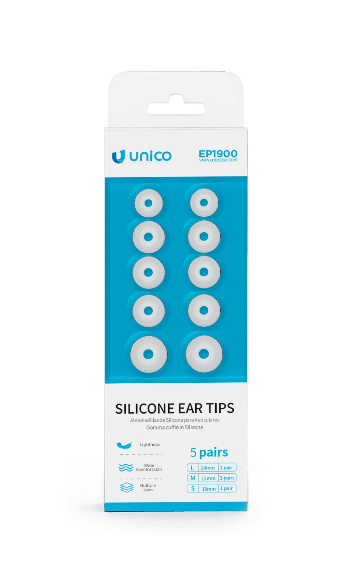 UNICO Set di 5 paia auricolari in silicone