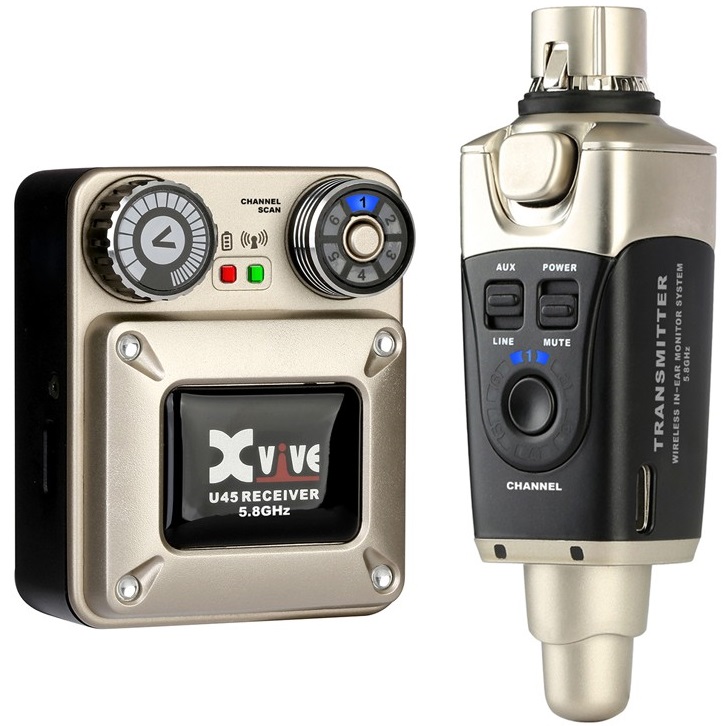 XVIVE U45 SISTEMA IN-EAR MONITOR WIRELESS 5 8Ghz KIT CON TRASMETTITORE E RICEVITORE