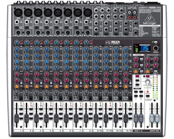 BEHRINGER XENYX X2222USB MIXER PASSIVO 22 INGRESSI CON EFFETTI 24 BIT 8 COMPRESSORI + INTERFACCIA AUDIO USB EX-DEMO
