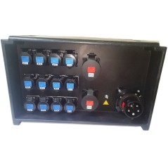 QUADRO CORRENTE POWERBOX SPINA 63A PENTAPOLARE TRIFASE 12 PRESE CEE 16A MONOFASE